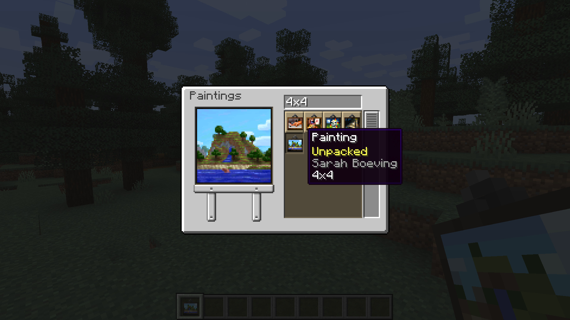 Скриншот Мод Gallery [1.20.1] для Minecraft — улучшения для картин и селектор 2