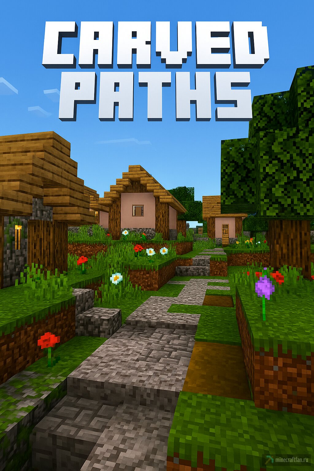 Скачать мод Carved Paths на Майнкрафт (Bedrock)