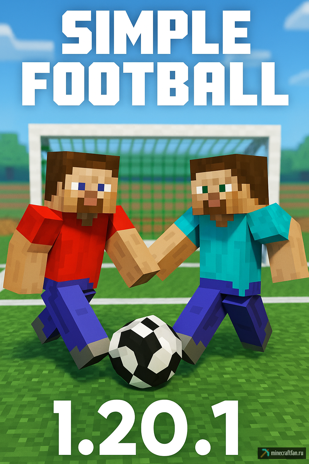 Simple Football для Майнкрафт 1.20.1 — играй в футбол в мире кубов!