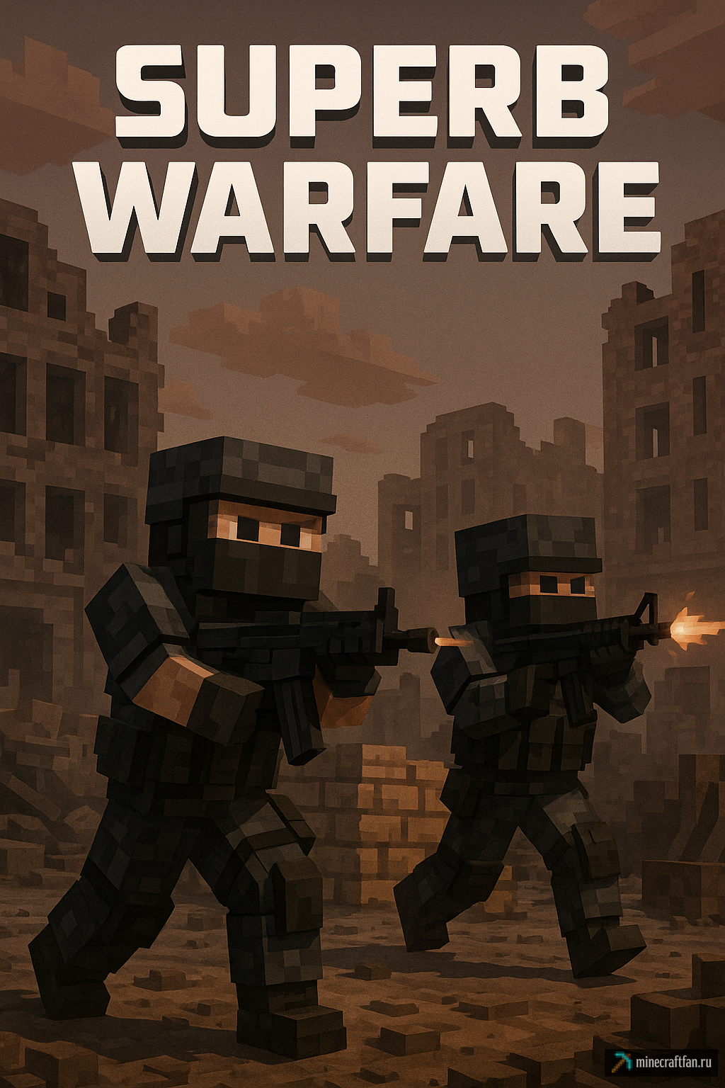 Superb Warfare для Майнкрафт 1.20.1 — мод на оружие и войну
