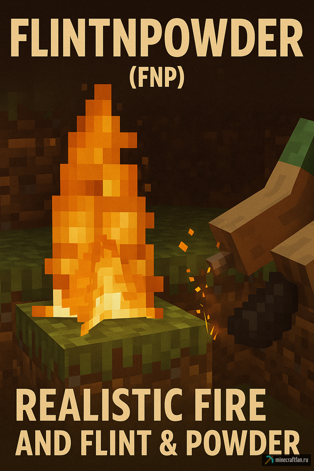 FlintNPowder (FNP) для Майнкрафт 1.20.1 — улучшенный кремень и порох