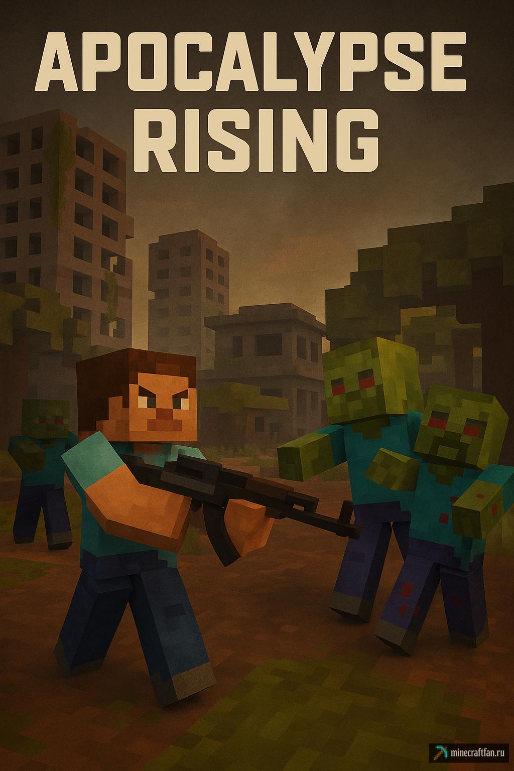 Apocalypse Rising для Майнкрафт 1.20.1 — зомби-апокалипсис с оружием и выживанием