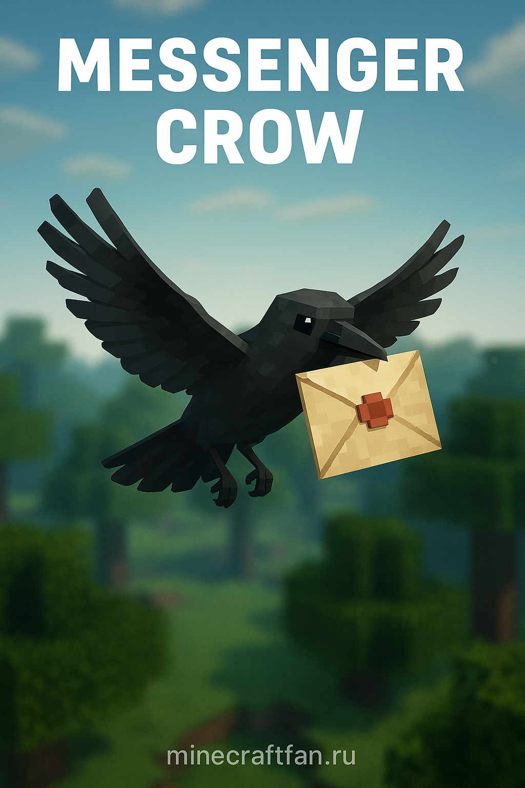 Мод Messenger Crow для Minecraft 1.20.1 — ворон-посланник