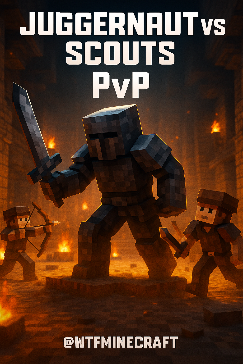 Juggernaut vs Scouts PvP — эпичная командная битва с боссом в Minecraft!