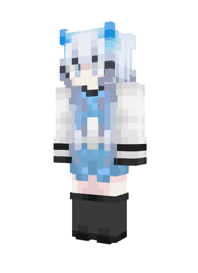 Скин Blue white anime girl (Девочки) для Майнкрафт