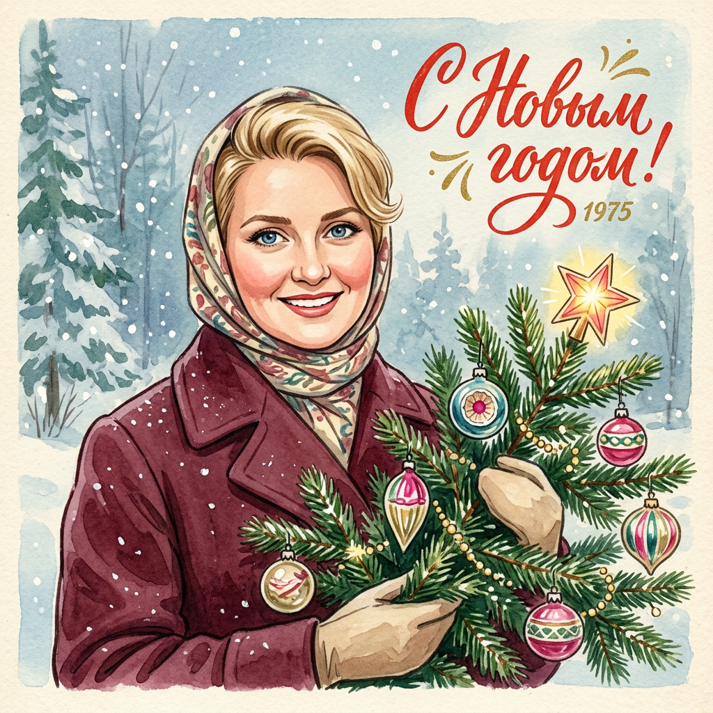 Soviet New Year postcard
