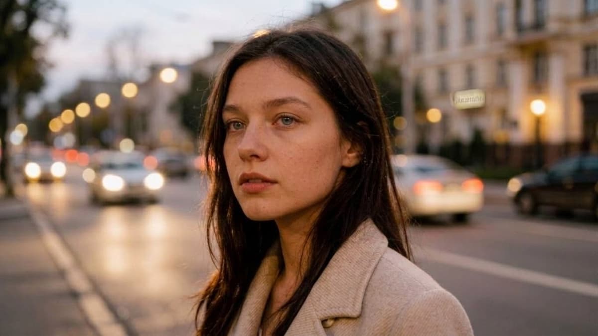 По просьбе «замени куртку на светлое пальто» изменена только одежда — после