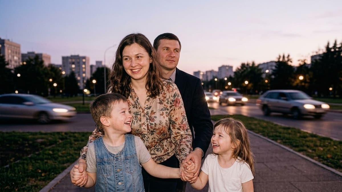 С семейного кадра убраны водяной знак и строка с телефоном — после