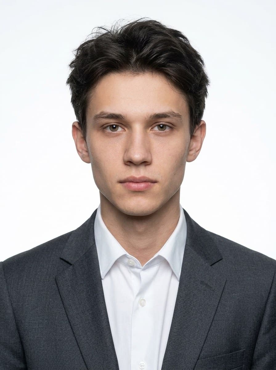Мужской портрет на документы из фотографии на улице — после