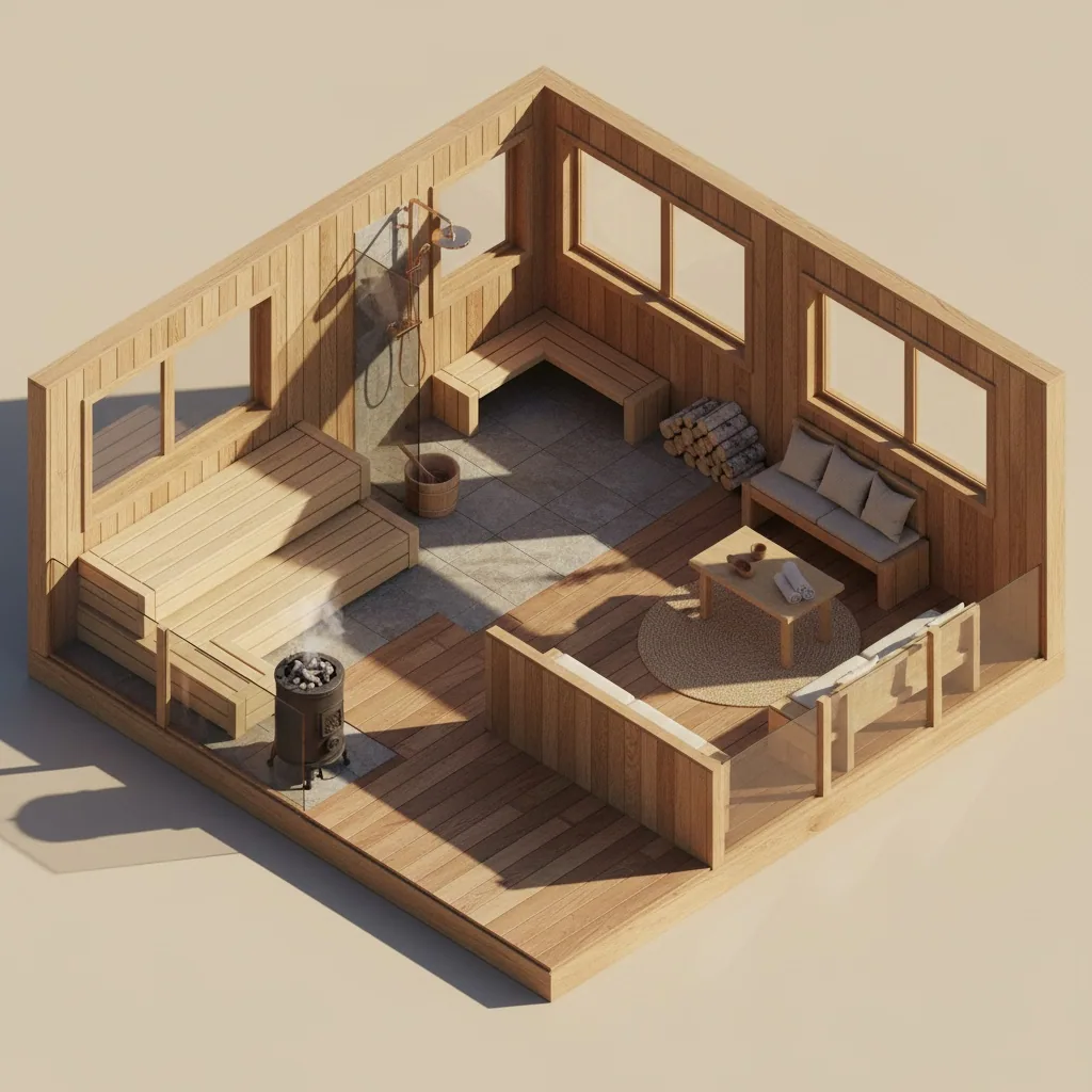 План бани с размерами — от 3×4 до 6×6