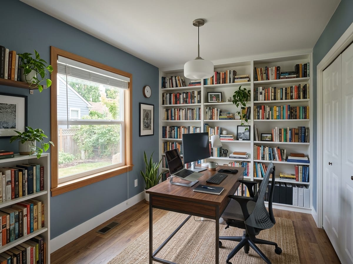 Dining room to work or library room