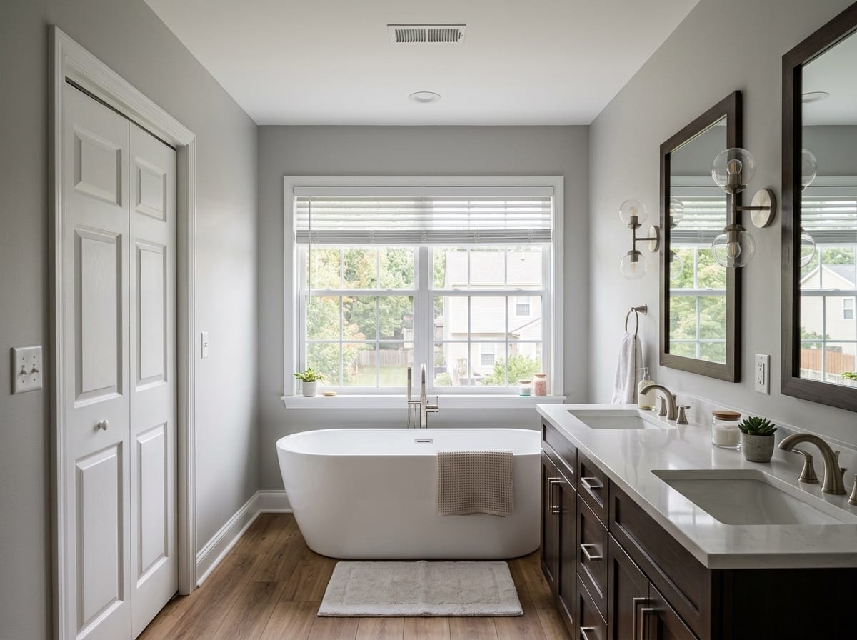 Primary bath, double vanity