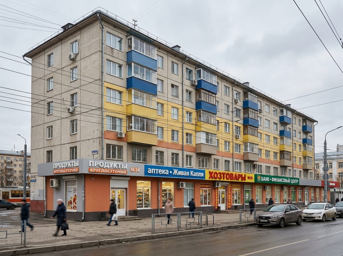Цветовое зонирование по этажам