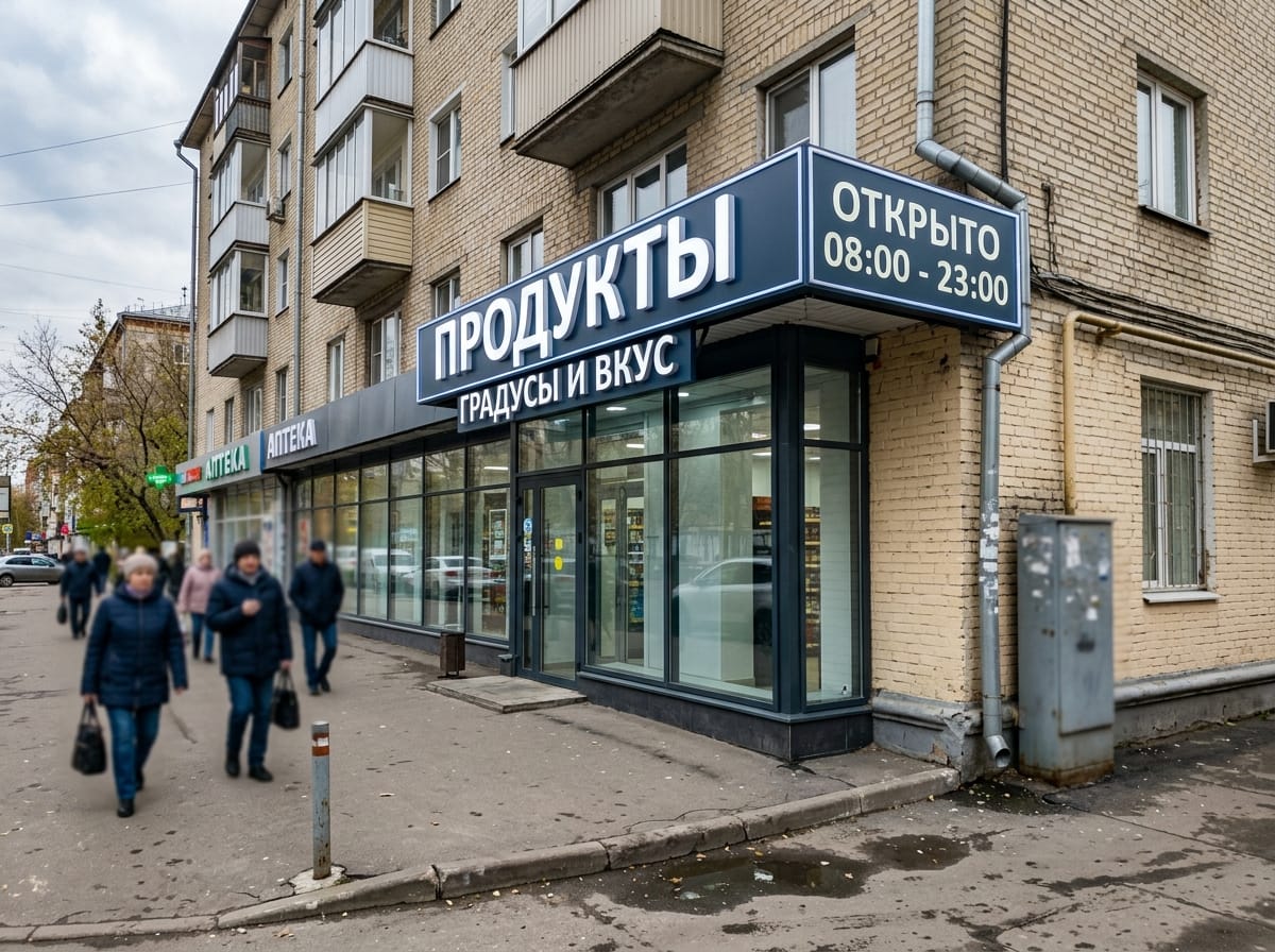 Ухоженная вывеска с объёмными буквами на фасаде спустя несколько лет эксплуатации