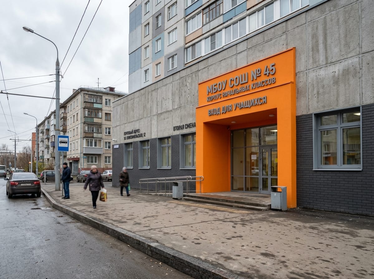 Фасад школы — материалы, безопасность и бюджет