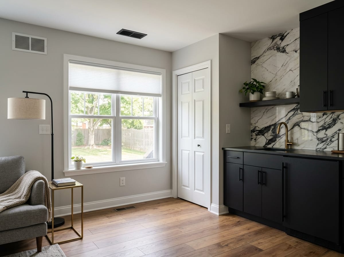 Black and brass contemporary