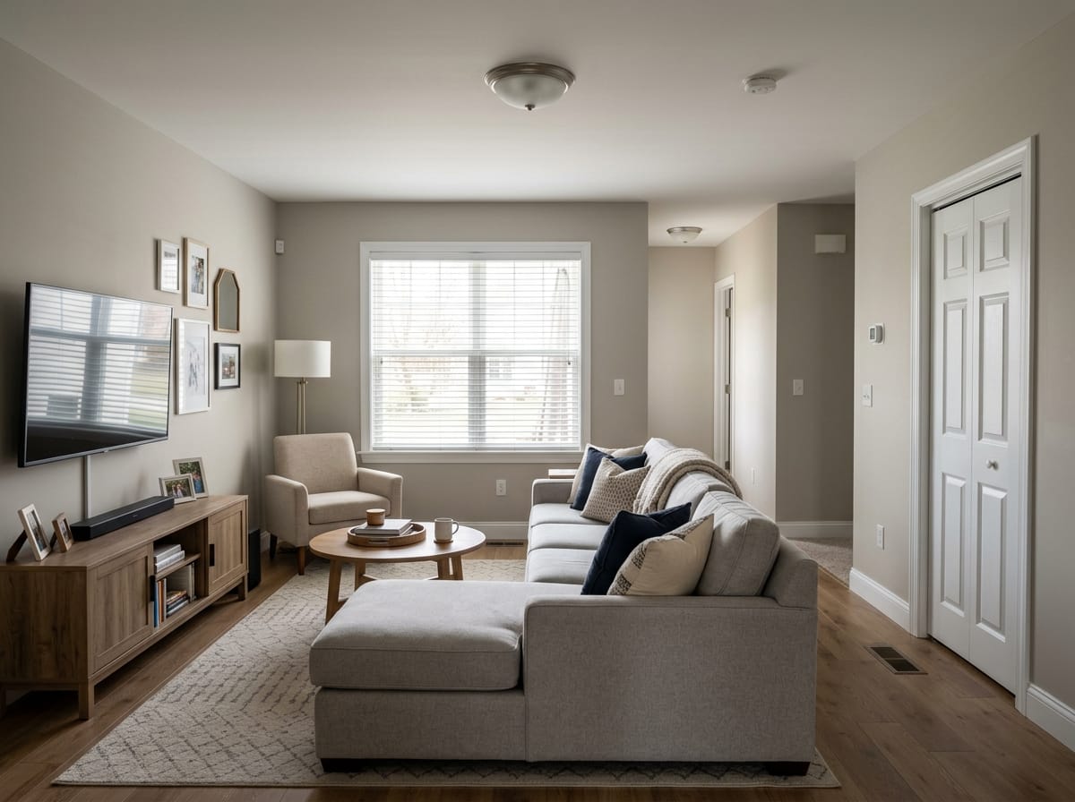 Transitional family room