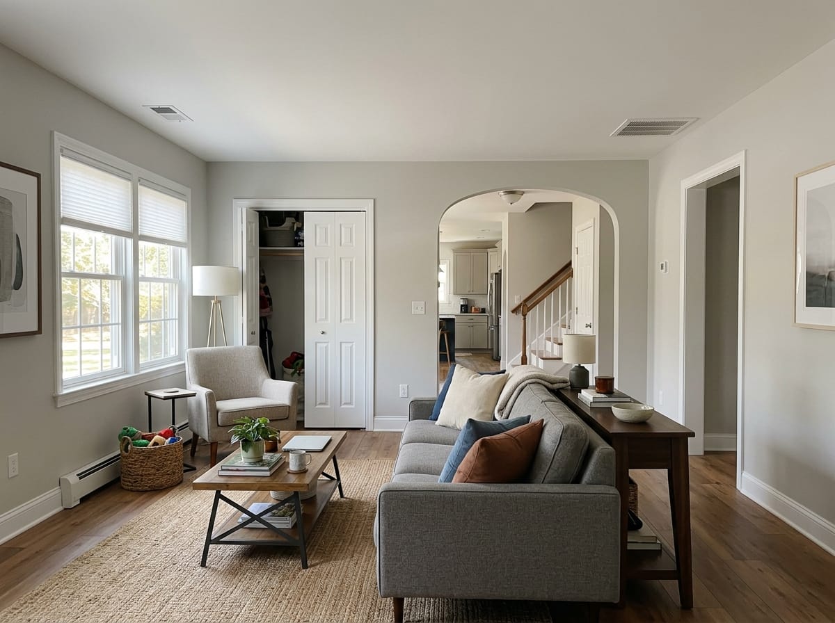 Three doorways, no full wall