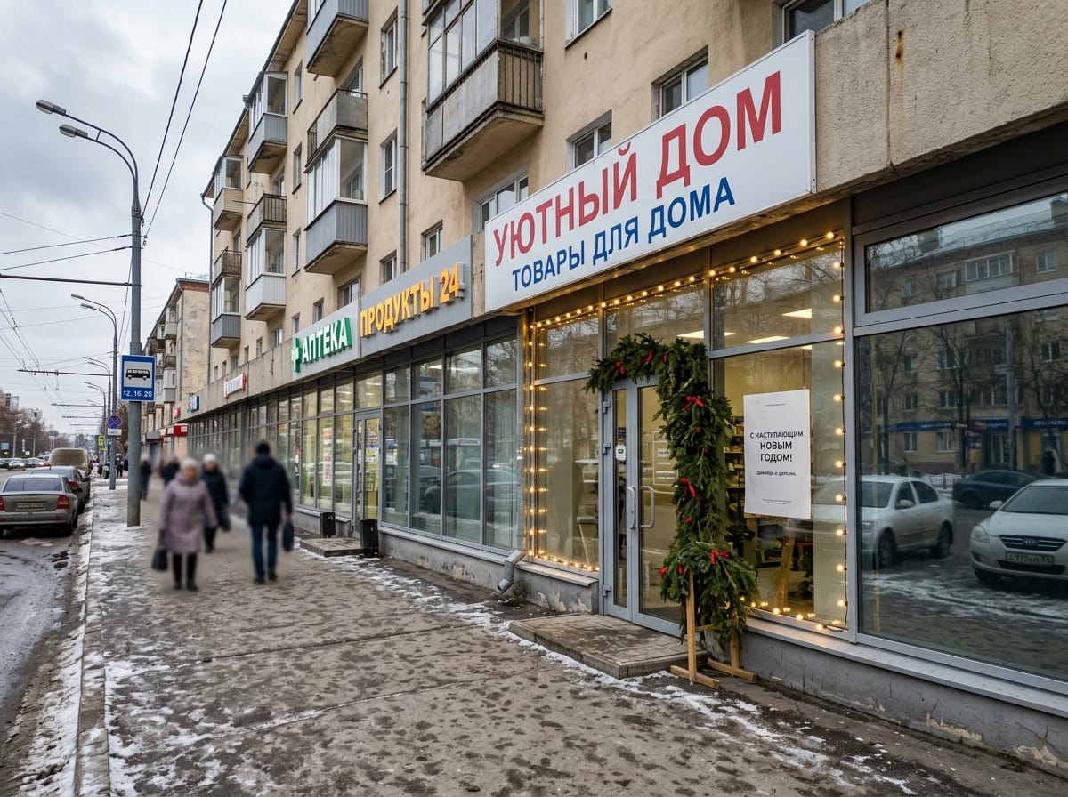 Оформление фасада магазина — декор, витрина и сезонная смена