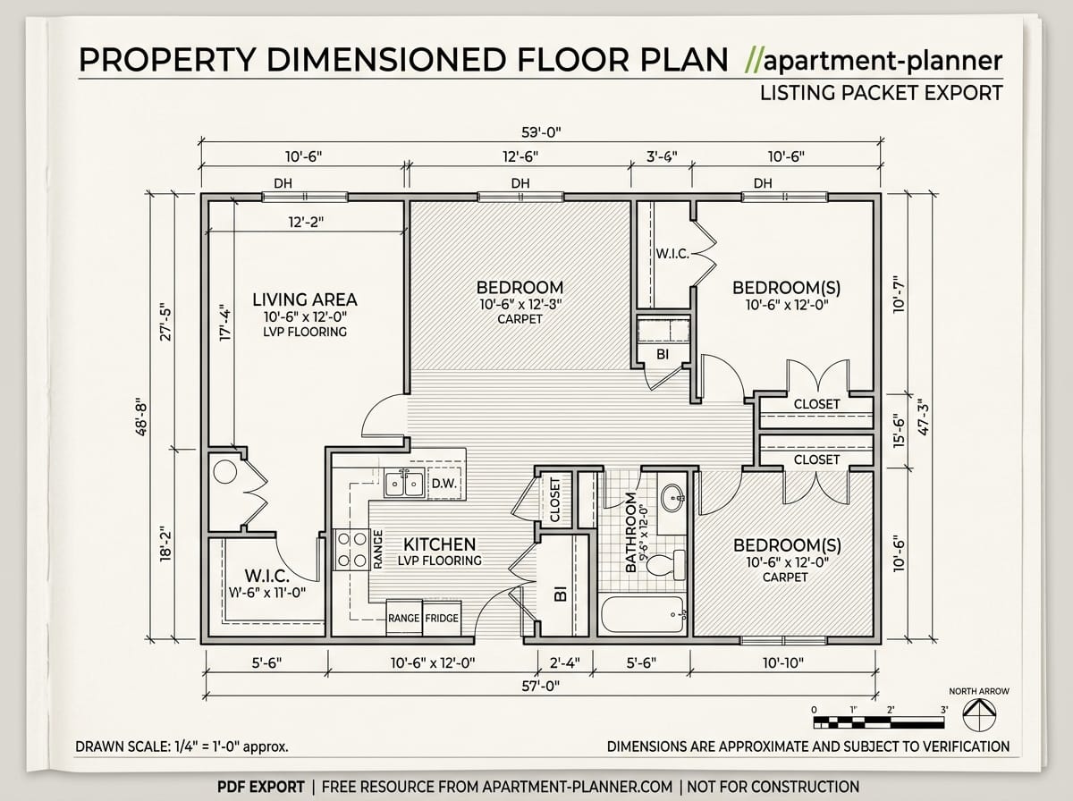 Dimensioned PDF export