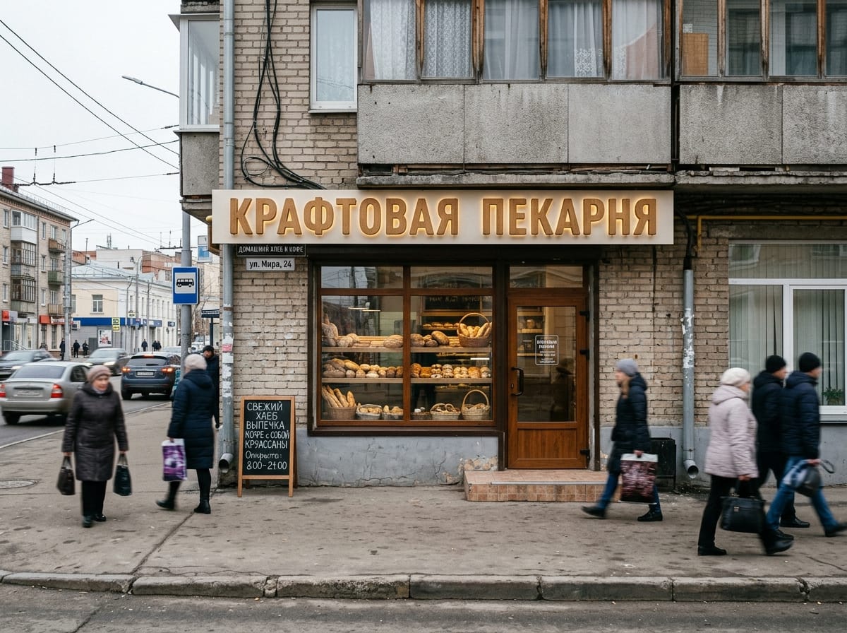 Деревянные объёмные буквы пекарни с подсветкой контражуром