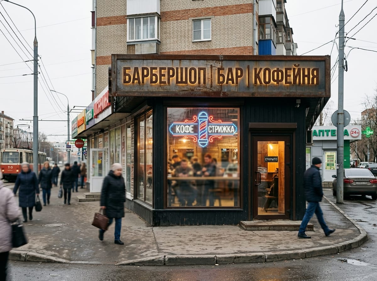 Барбершоп, бар, кофейня