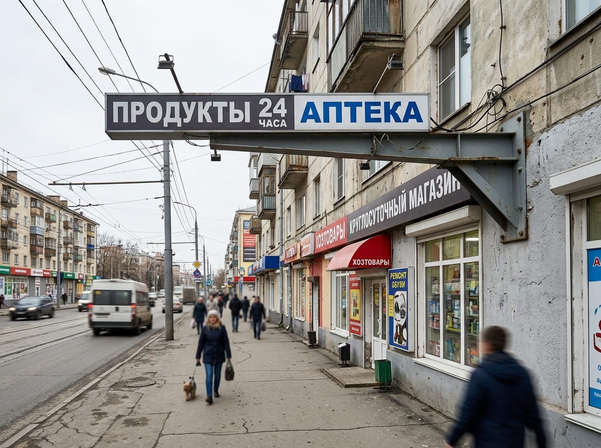 Двусторонняя консольная вывеска на кронштейне перпендикулярно фасаду