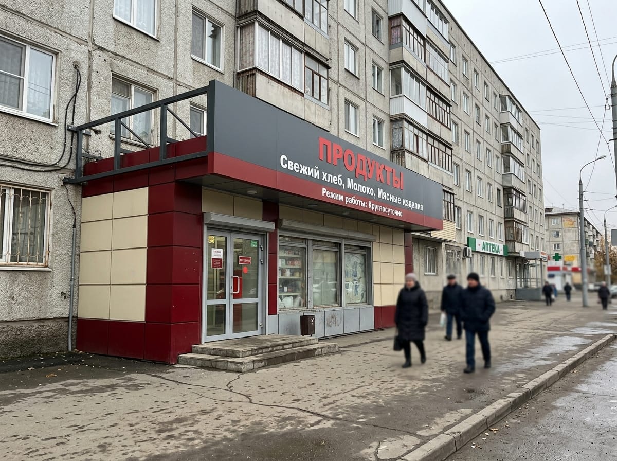 Вывеска на фризе козырька входной группы магазина