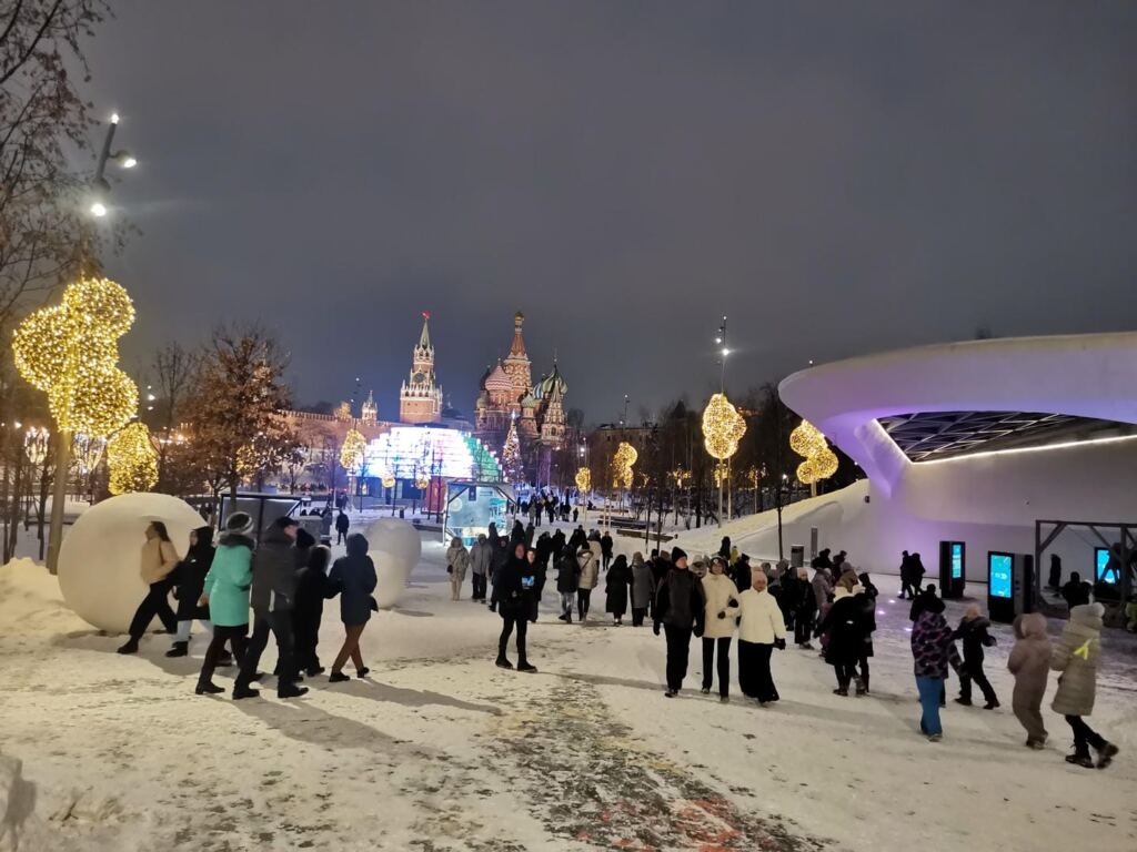 Новый год, Москва, зима, парк Зарядье Фото МП
