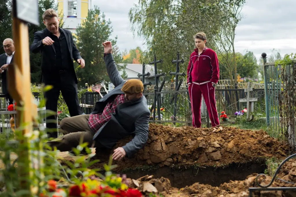 Павел Майков Алексей Розин Аскар Нигамедзянов на съемках сериала Гудовы