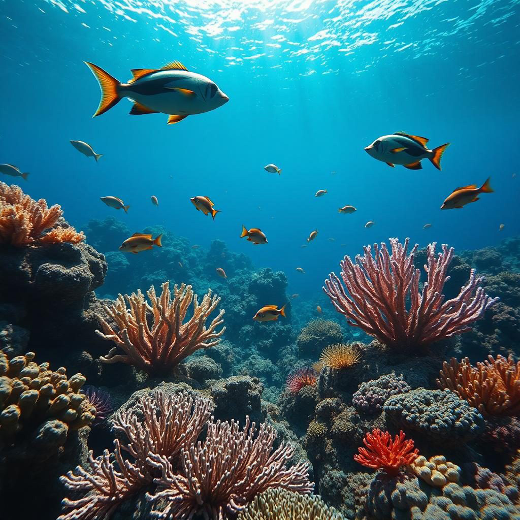коралловые рифы море океан рыбки лето отдых медитация Фото сгенерировано с помощью ИИ