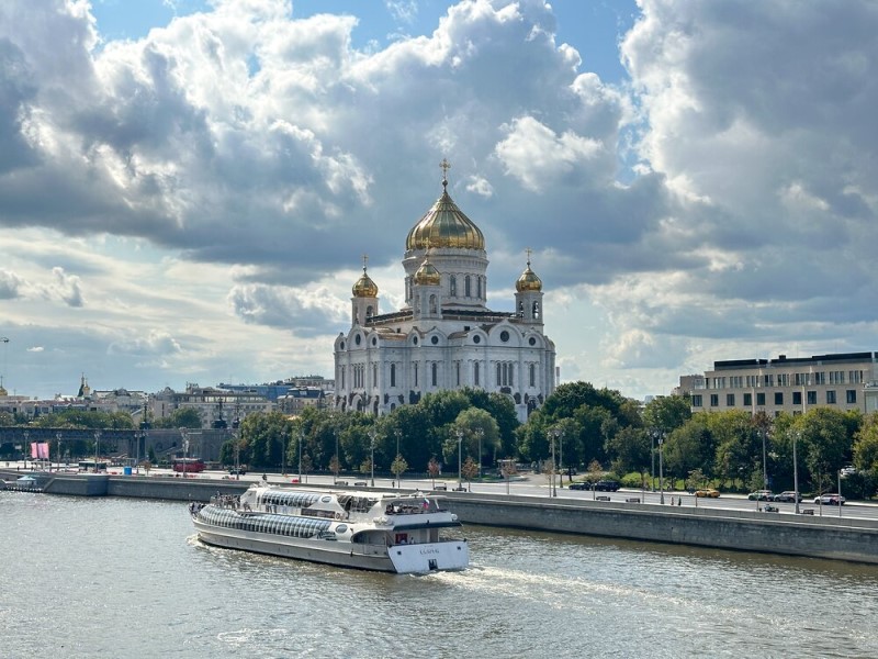 лето, река, храм христа спасителя