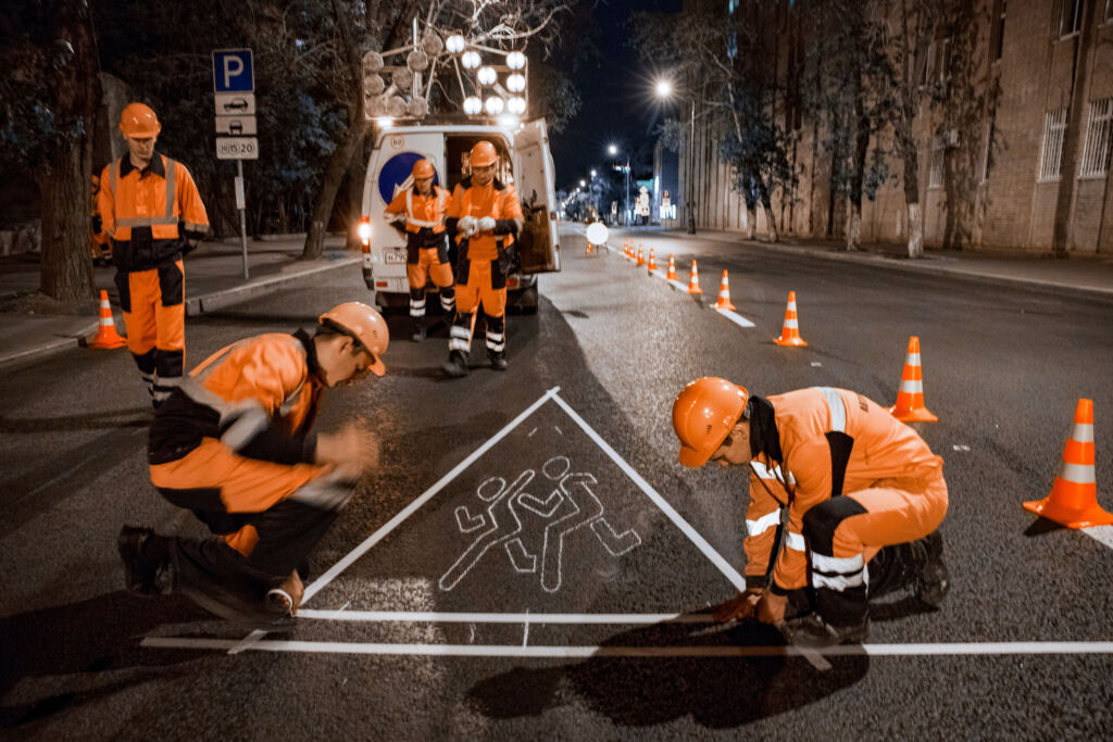 разметка дорожная Фото Комплекс городского хозяйства Москвы