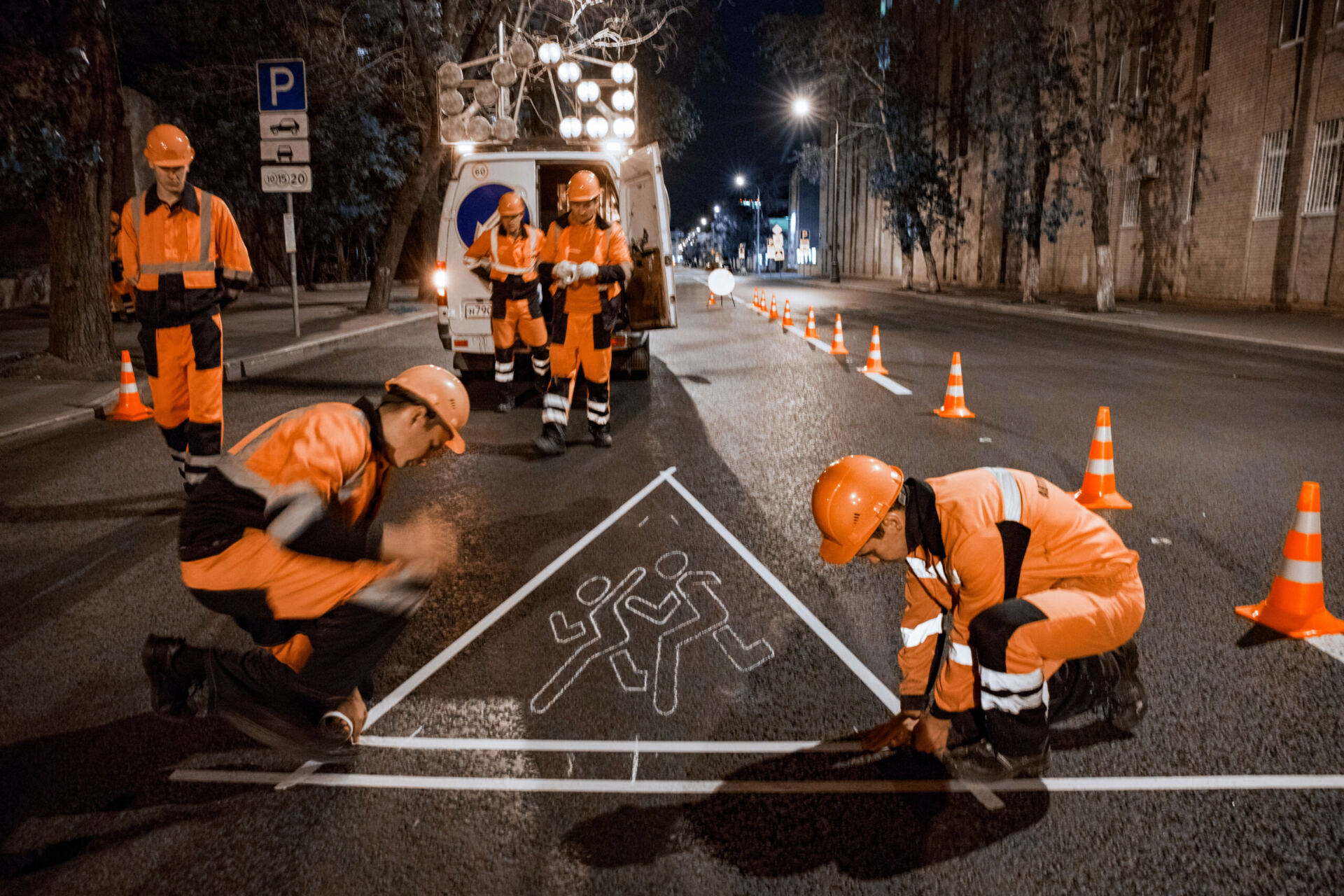 разметка дорожная Фото Комплекс городского хозяйства Москвы