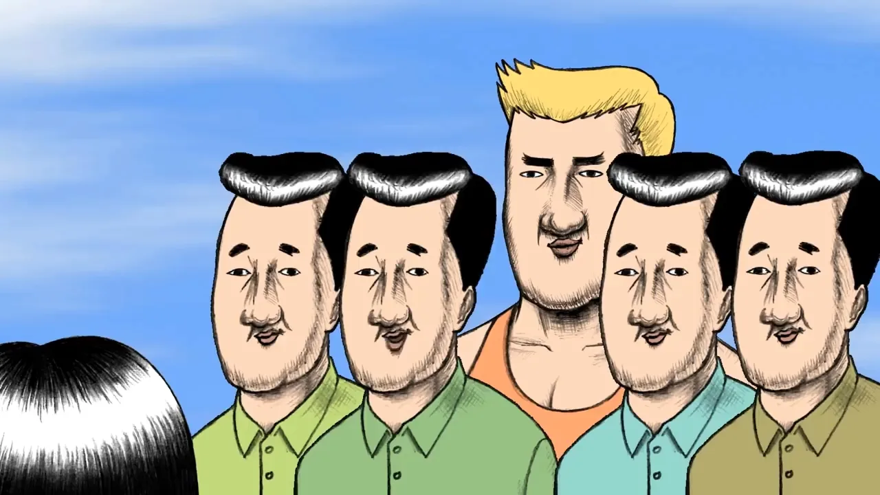 Мужчина с ягодицами наперёд