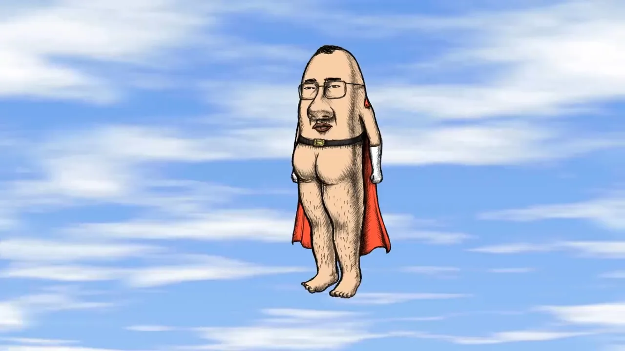 Мужчина с ягодицами наперёд