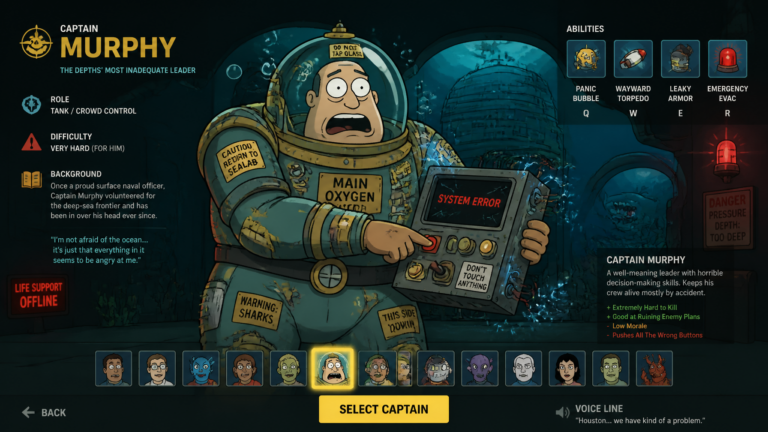 Промпт для генерации изображений: MOBA герой в стиле Sealab 2021