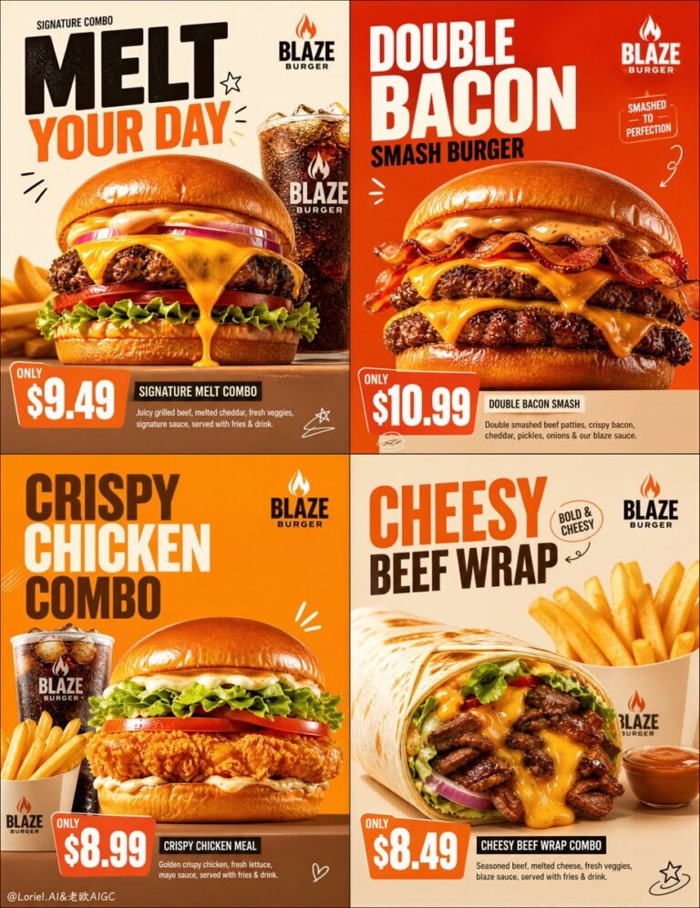 Промпт для создания кинопостера BLAZE BURGER