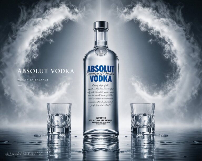 Промпт для создания кинопостера Absolut Vodka в стиле симметрии