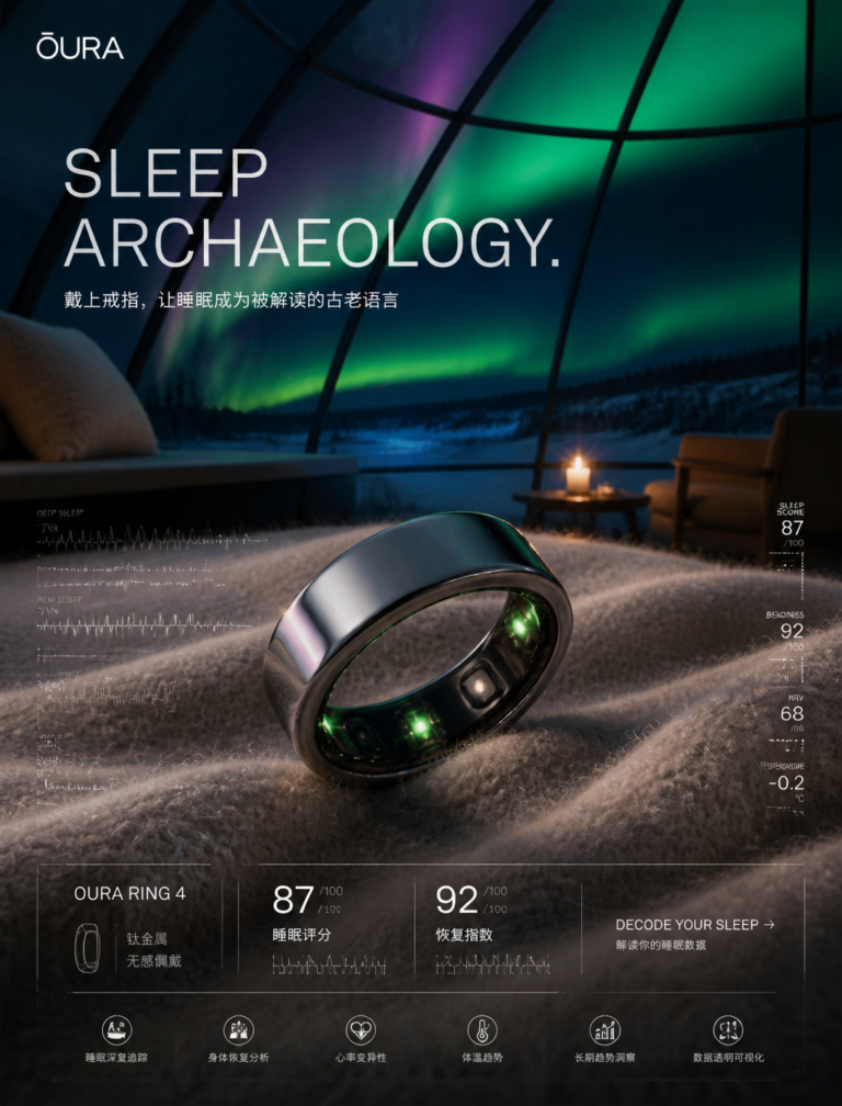 Создание визуального контента для Oura Ring 4: Концепция «Сонная археология»