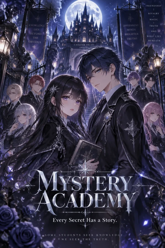 Промпт для создания кинопостера Mystery Academy