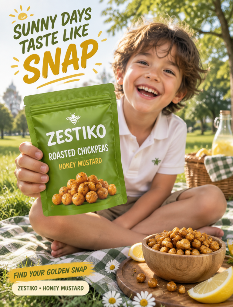 Промпт для рекламы бренда ZESTIKO с ребёнком на пикнике