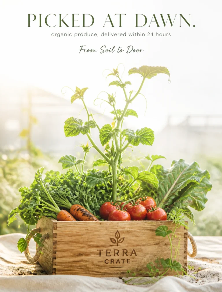 Промпт для создания постера бренда TERRA CRATE