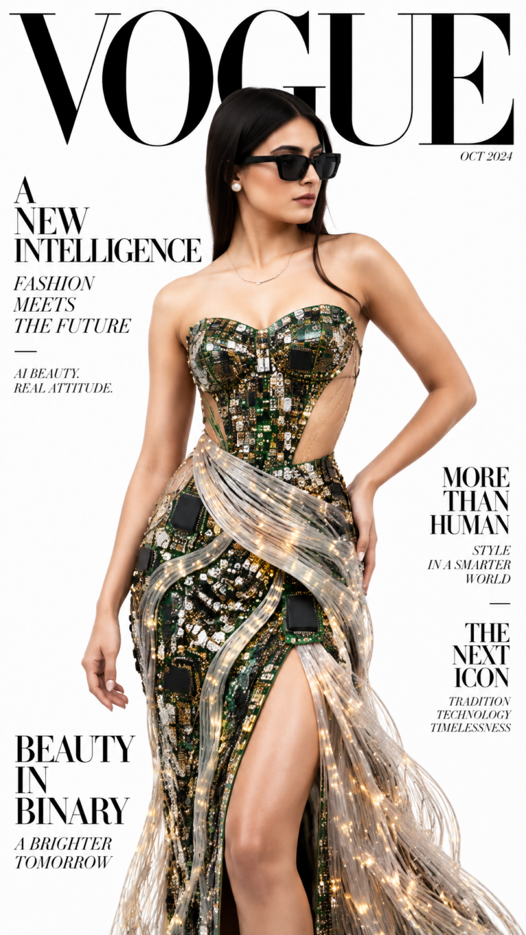 Промпт для фото обложки журнала Vogue: стиль haute couture
