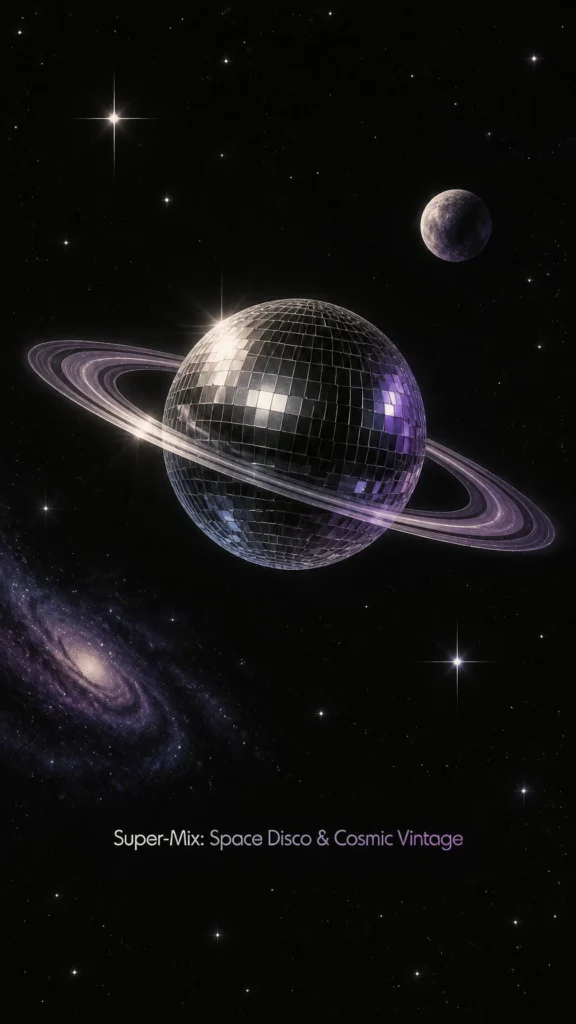 Промпт для генерации изображений: Space Disco и Cosmic Vintage