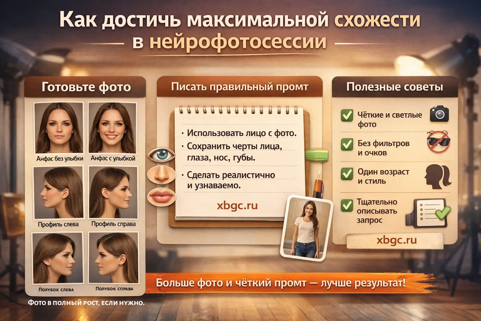 Как достичь максимальной схожести в нейрофотосессии