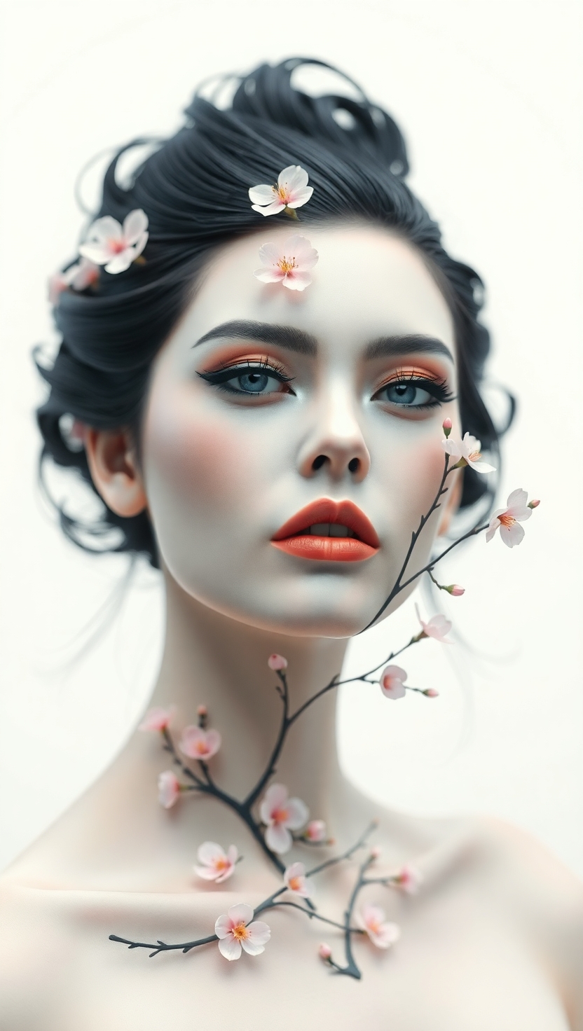 Сакура, Япония и красивая девушка 4
