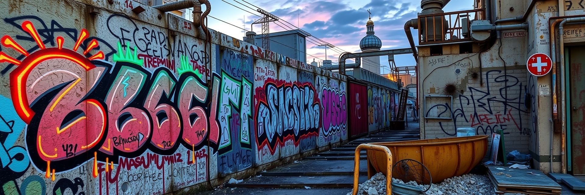 Москва неоновая в стиле граффити и уличного дизайна