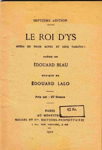 Обложка Le Roi d'Ys