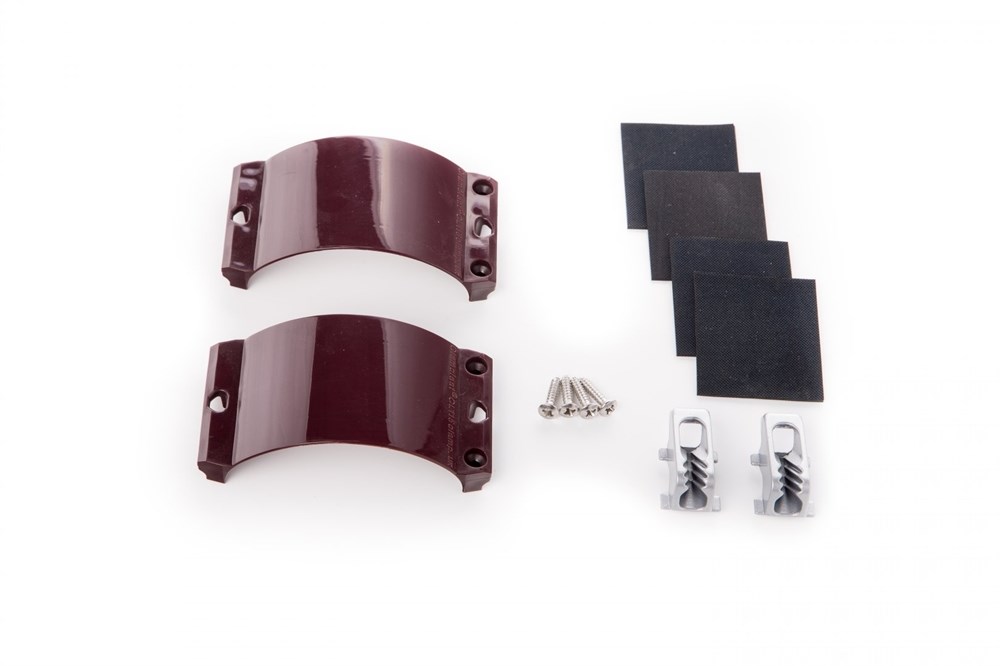 2x Clamcleat CL244/S1 Aubergine Strap, 4x Screws, 4x Rubber
